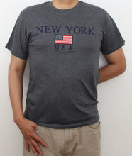 Load image into Gallery viewer, Adult T-Shirt Embroidered with &quot;NEW YORK U.S FLAG&quot;